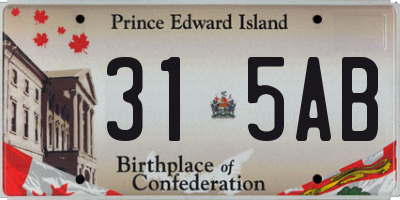 PE license plate 315AB