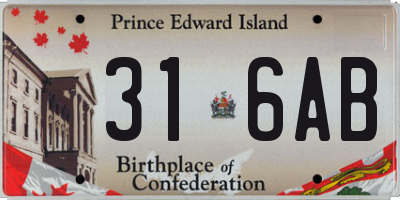 PE license plate 316AB