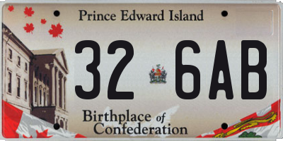 PE license plate 326AB