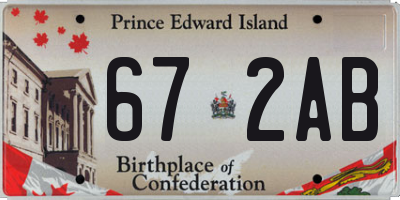 PE license plate 672AB
