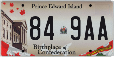 PE license plate 849AA