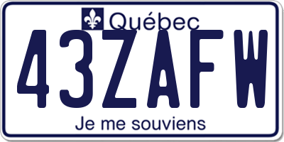 QC license plate 43ZAFW