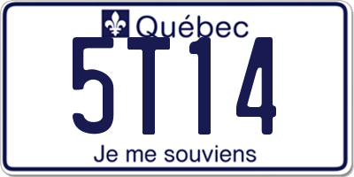 QC license plate 5T14