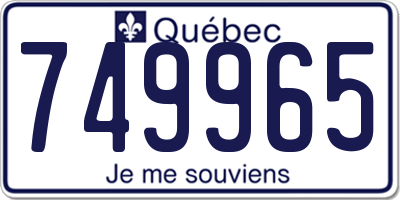 QC license plate 749965