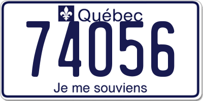 QC license plate 74O56