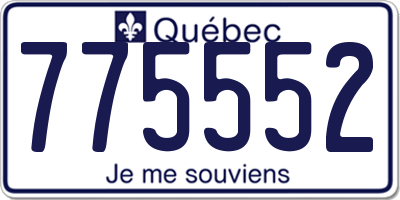 QC license plate 775552