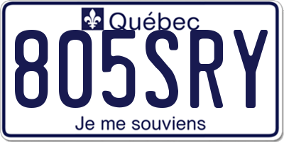 QC license plate 805SRY