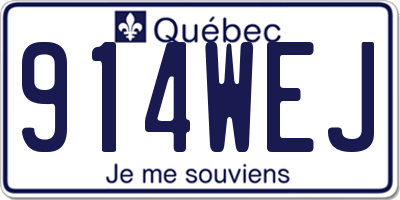 QC license plate 914WEJ