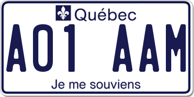 QC license plate A01AAM