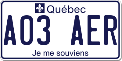 QC license plate A03AER