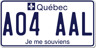 QC license plate A04AAL