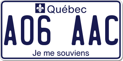 QC license plate A06AAC