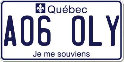 QC license plate A06OLY
