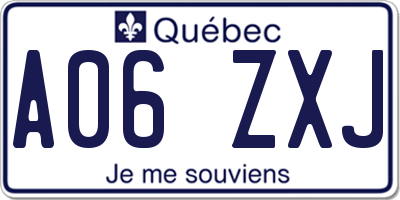 QC license plate A06ZXJ