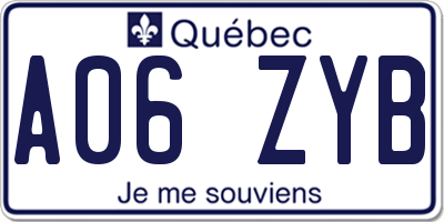 QC license plate A06ZYB