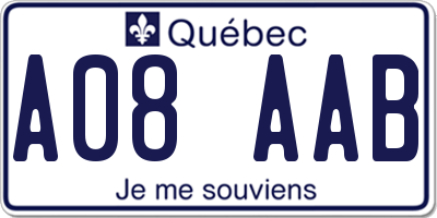 QC license plate A08AAB