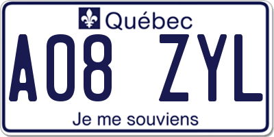 QC license plate A08ZYL