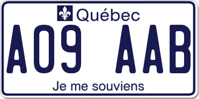 QC license plate A09AAB
