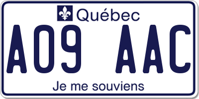 QC license plate A09AAC
