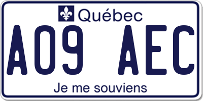 QC license plate A09AEC