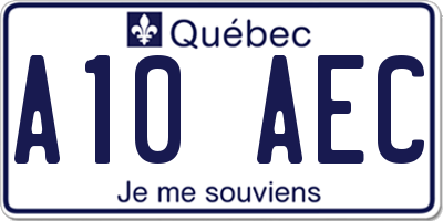 QC license plate A10AEC