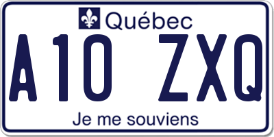 QC license plate A10ZXQ