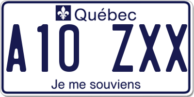 QC license plate A10ZXX