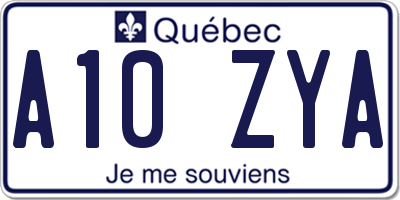 QC license plate A10ZYA