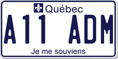 QC license plate A11ADM