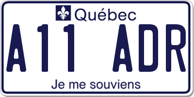 QC license plate A11ADR