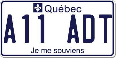 QC license plate A11ADT