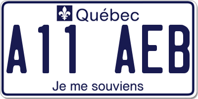 QC license plate A11AEB