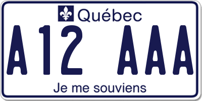 QC license plate A12AAA