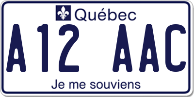 QC license plate A12AAC