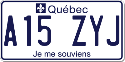 QC license plate A15ZYJ
