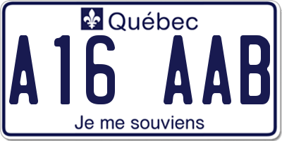 QC license plate A16AAB