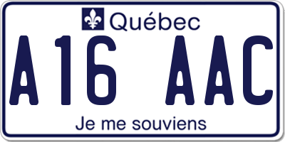QC license plate A16AAC