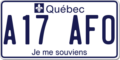 QC license plate A17AFO