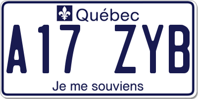 QC license plate A17ZYB