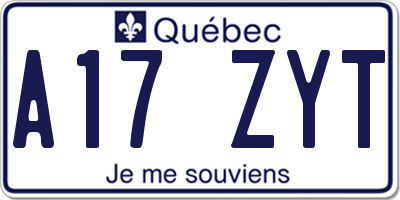 QC license plate A17ZYT