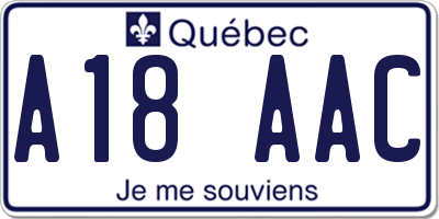 QC license plate A18AAC