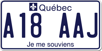 QC license plate A18AAJ