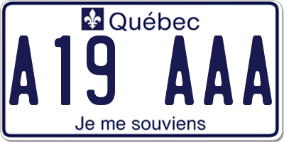 QC license plate A19AAA