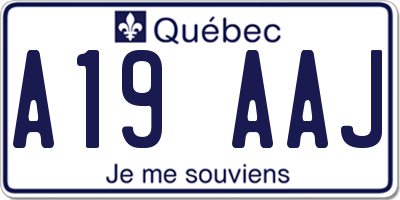 QC license plate A19AAJ