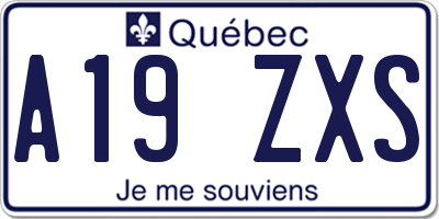 QC license plate A19ZXS