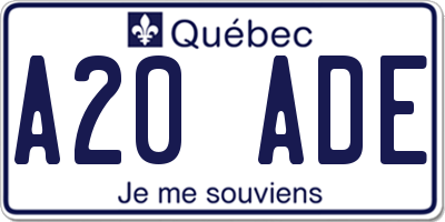 QC license plate A20ADE