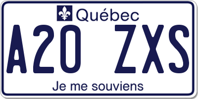 QC license plate A20ZXS