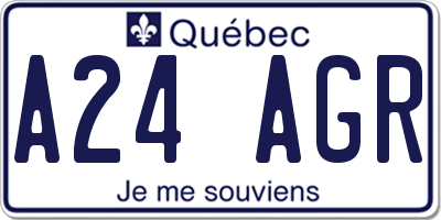 QC license plate A24AGR