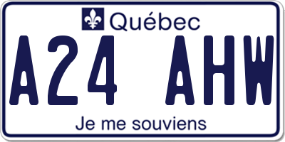 QC license plate A24AHW