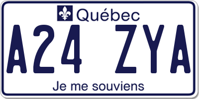 QC license plate A24ZYA